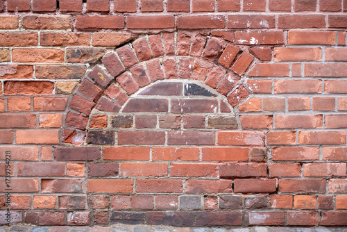 old brick wall with curve
