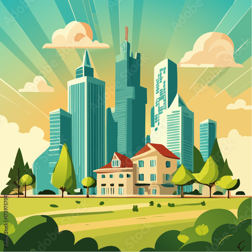 Real estate property with sustainable features