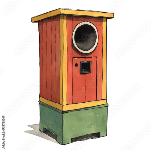 Cajon, watercolor clipart vector, isolated on a white background.