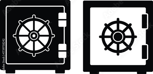 Safe or Vault Box Security Icon Set
