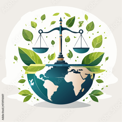 Law and earth scales with global ecology background