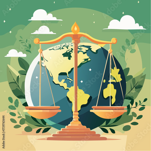 Law and earth scales with global ecology background