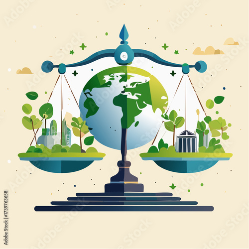 Law and earth scales with global ecology background