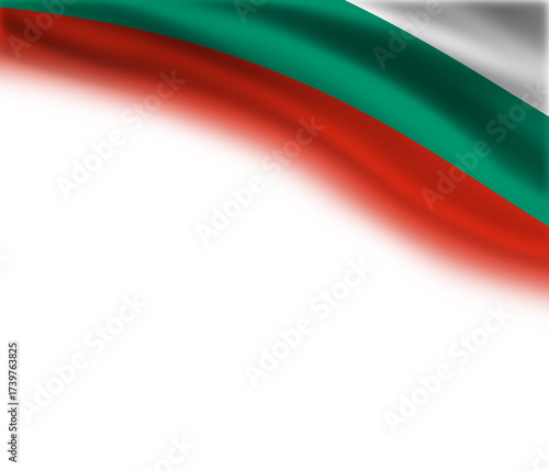 White background with the flag of Bulgaria in the upper right corner