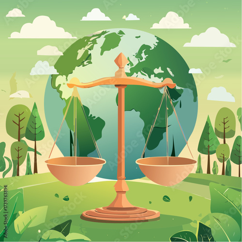 Law and earth scales with global ecology background