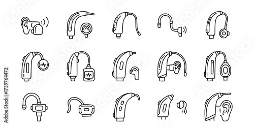 Hearing aid icon art Illustrations