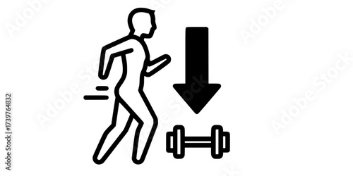 Weight loss icon in editable flat vector
