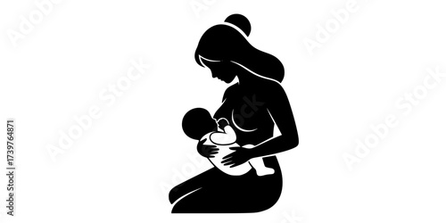 Breastfeeding icon in editable flat vector 