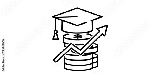 Education cost icon in editable flat vector 