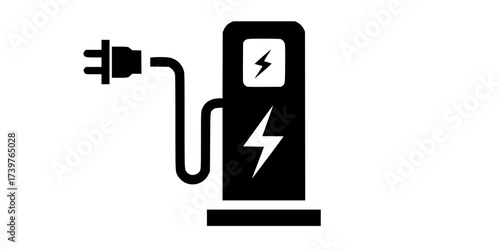 Charging station icon in editable flat vector 