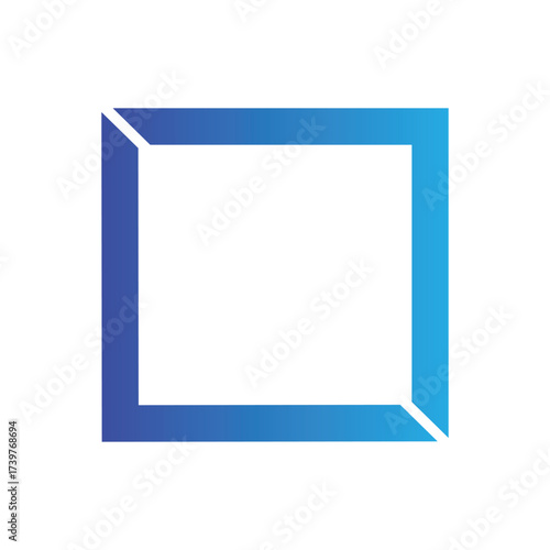 Logo template square color gradient blue for business and company