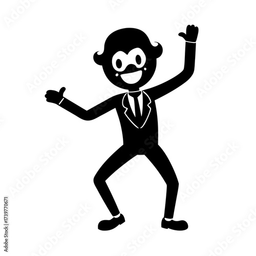 funny comedy face dancer cartoon character