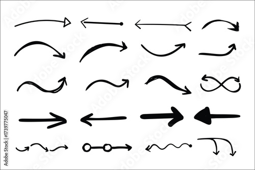 Collection of hand-drawn arrows for various uses