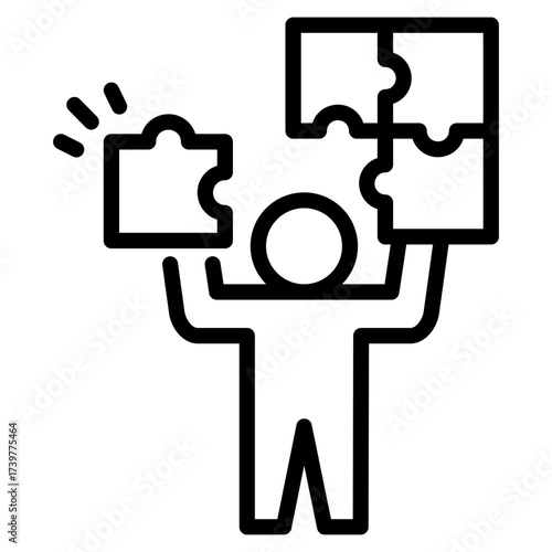 Problem Solving Icon Line Style Vector Illustration 