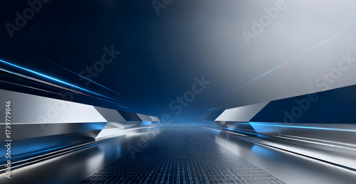 Futuristic Abstract Scene with Technological and Speed Elements