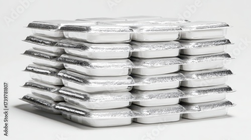 Stacked aluminum foil blister packs containing tablets