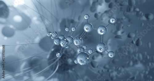 Methiopropamine rotating molecular 3d structure ball-and-stick model, looped video cns stimulant
