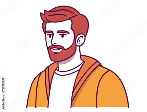 Portrait of a stylish young man with beard and modern hairstyle