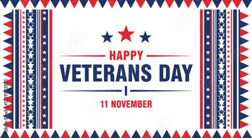 Happy veterans day november patriotic celebration background