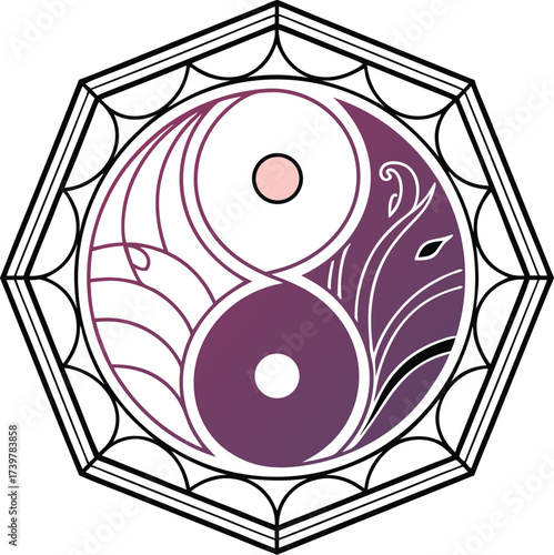 Elegant yin yang symbol radiating balance and harmony, a modern interpretation of ancient philosophy, perfect for wellness and spirituality brands