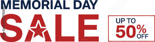 Memorial day sale up to fifty percent off balloons and stars