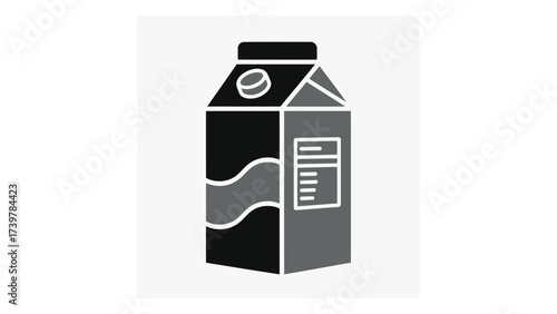 Milk carton icon isolated on white background featuring dairy beverage, nutrition, calcium, protein, organic packaging, breakfast drink, and supermarket product label.