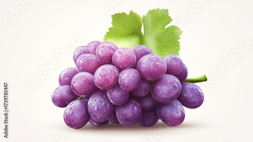 Vibrant Purple Grapes on a Vine, Fresh Produce, Nature, Photography, Bright, Close-Up View, Healthy Lifestyle