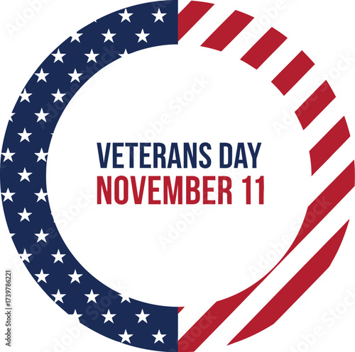 Veterans day november eleventh patriotic american flag circle