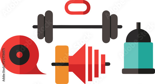 Fitness gym icons vector pack scalable illustration set eps format