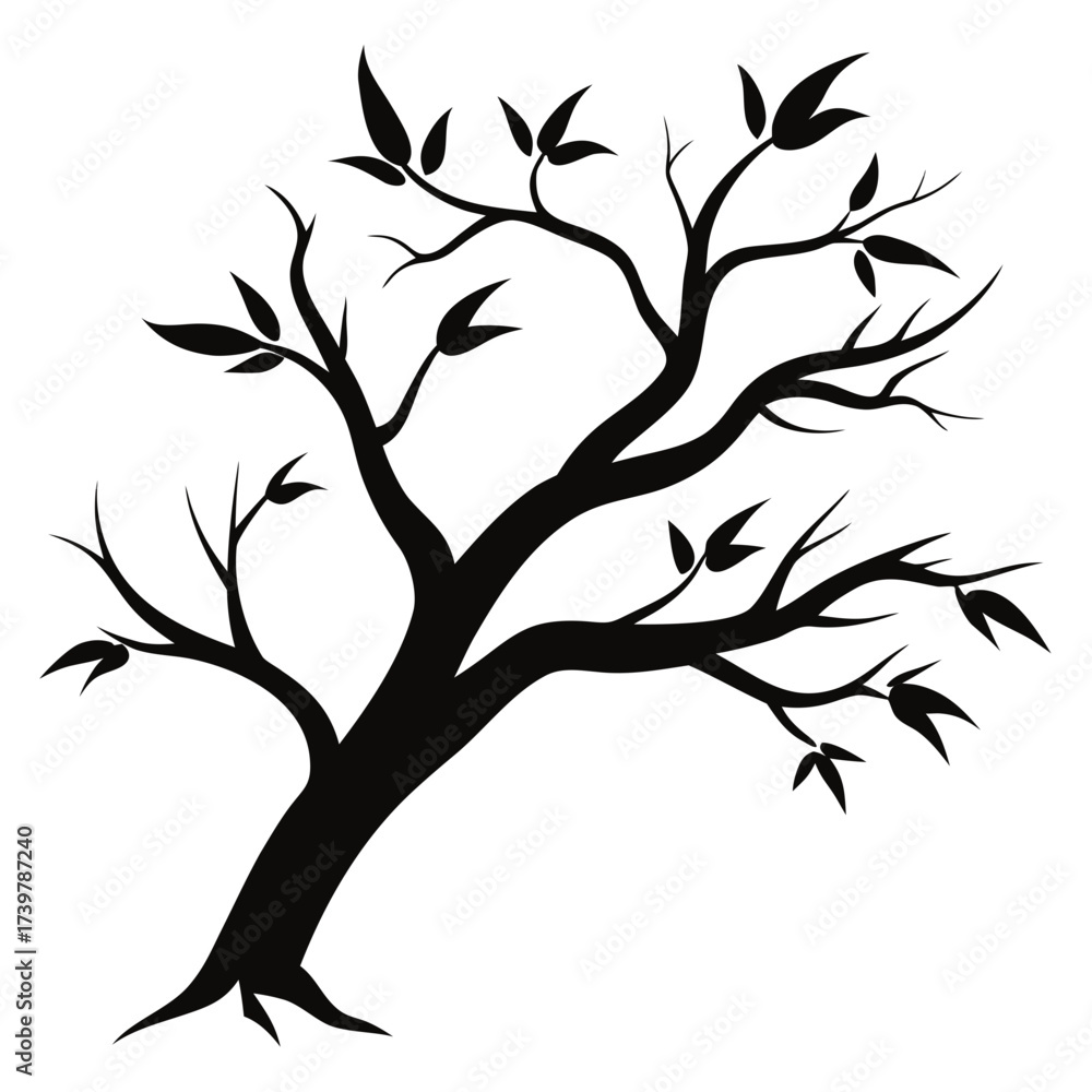 Obraz premium Bare Tree Silhouette Illustration