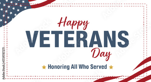 Happy veterans day honoring all who served patriotic background