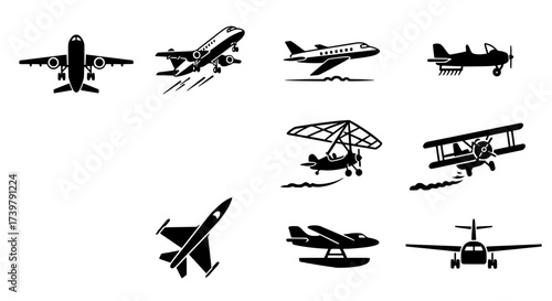 Collection of Aircraft Illustrations Flight and Aviation