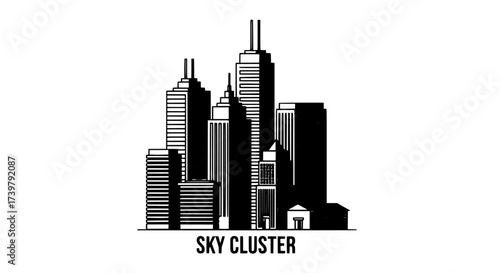 Sky Cluster Cityscape of Modern Skyscrapers