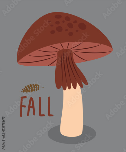 Flat Design Fall Illustration with Hollow and Leaf