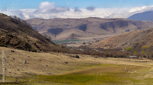 landscape view of Tafi del valle, Tucuman in a warm spring morning