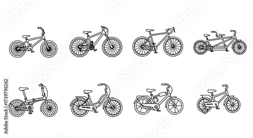 Collection of Bicycle Vectors Different Bike Styles for Transportation and Recreation
