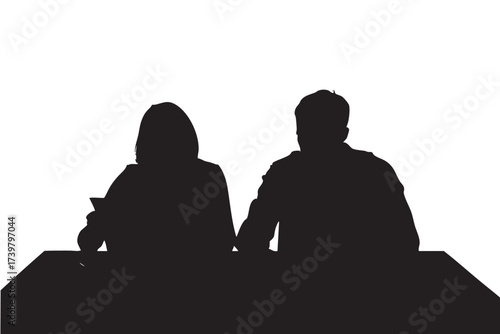 Simple Monochrome Silhouette of a Hooded Figure in Black and White