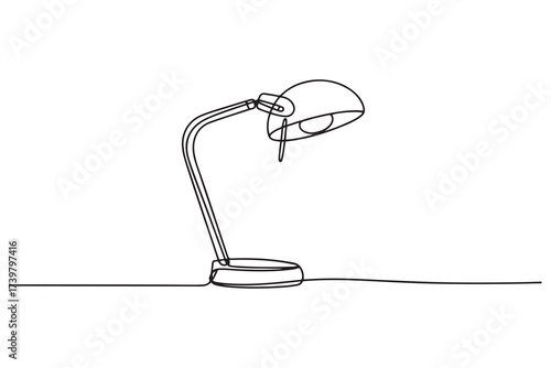 Continuous one line drawing of a study lamp isolated. one line Icon drawing with white background