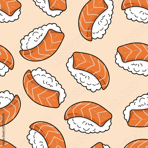 seamless pattern with sushi