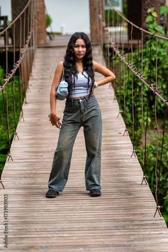 Thai Girl on Holiday at Khao Yai Thailand