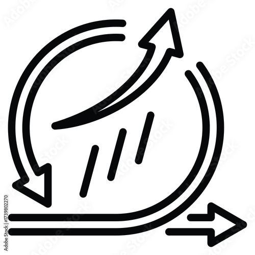Agile Business Growth Icon Line Vector Illustration