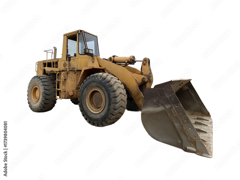 Fototapeta premium bulldozer isolated on transparent and white background png