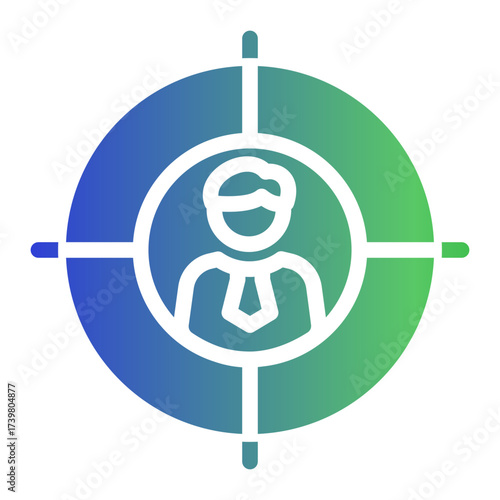 Headhunting icon representing recruitment, hiring, staffing, talent search, and sourcing from the Corporate Icon Collection (Glyph Gradient Style)