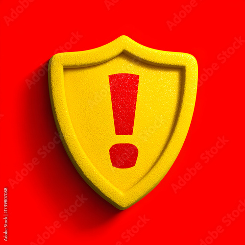 Free Download Digital threat warning icon with shield and exclamation mark - GFXLoad