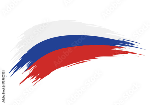 Dynamic abstract brush strokes evoke the vibrant colors of the Russian flag, perfect for patriotic themes and national pride.