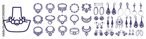 Jewellery and accessories doodle set 