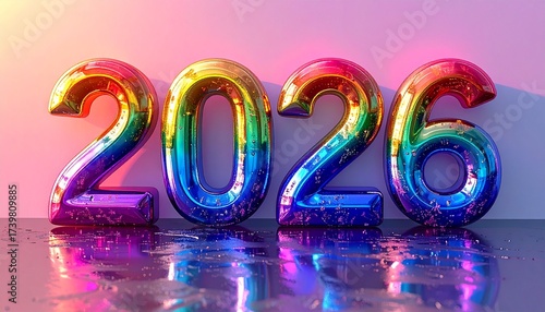 2026 In Vibrant Rainbow Colors A Year of Bright Possibilities and Celebration