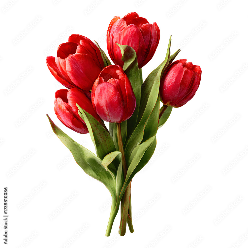 custom made wallpaper toronto digitalVibrant Red Tulip Bouquet with Transparent Background for Designs