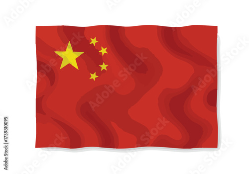 Vibrant Chinese flag waving majestically, symbolizing national pride and rich heritage, perfect for cultural and patriotic themes.