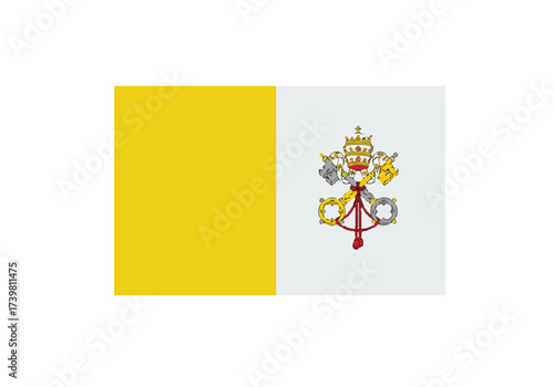 Vatican City flag emblem symbol representing sovereignty and religious authority in striking yellow and grey design